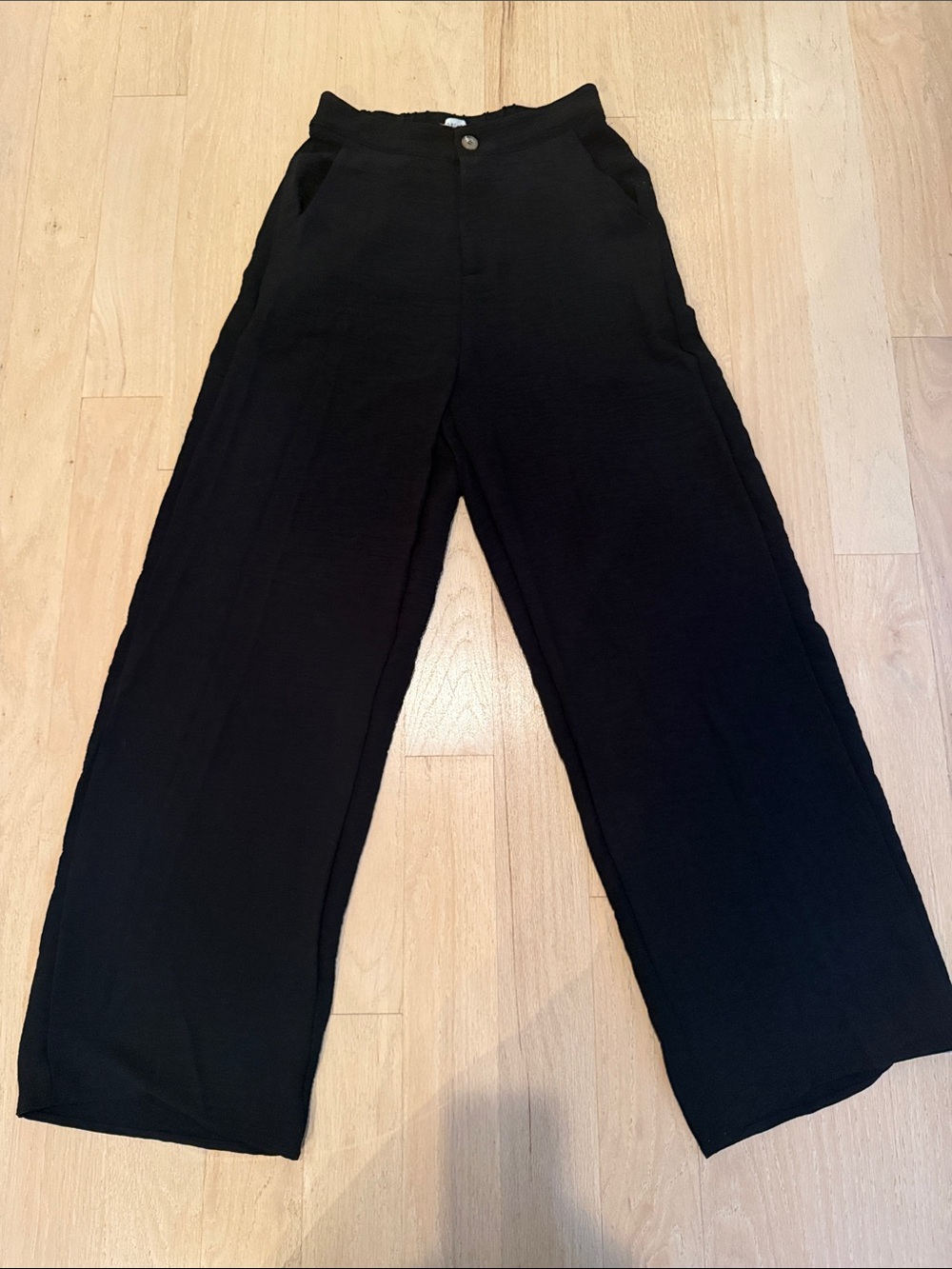 Paper Crane Black High-Rise Wide-Leg Trousers